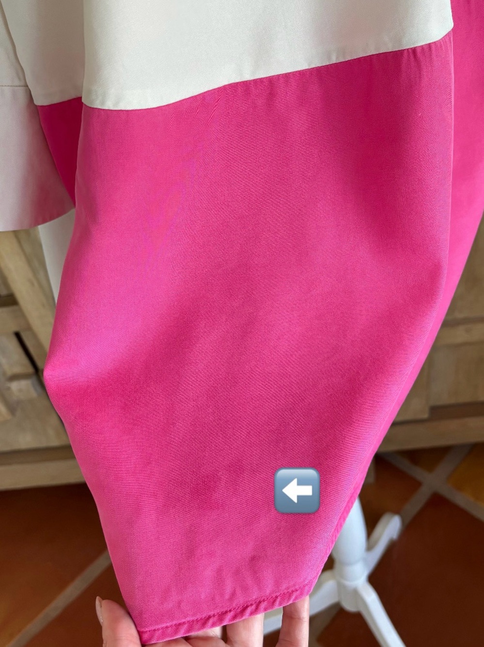 COS Oversized Shirt S Ivory Hot Pink Colorblock Minimalist Avant Garde Y2K 90s - Picture 16 of 16